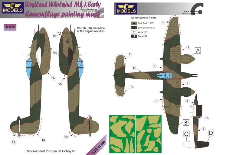 1/32 Mask Westl.Whirlwind Mk.I Early Camouflage p.