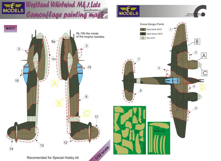 1/32 Mask Westl.Whirlwind Mk.I late Camouflage p.