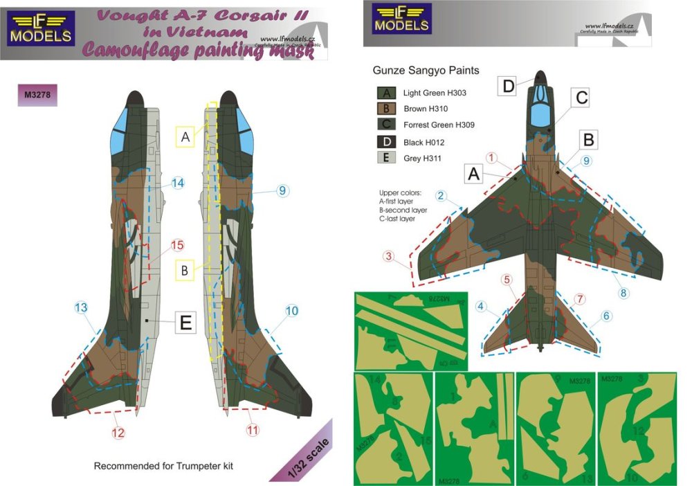 1/32 Mask A-7 Corsair II in Vietnam Camoufl.paint.