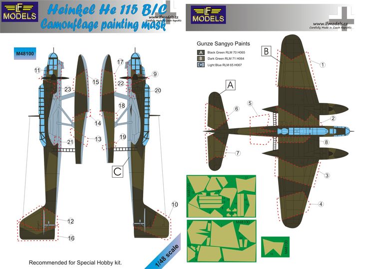 1/48 Mask Heinkel He 115 B/C Camouflage paint.(SH)