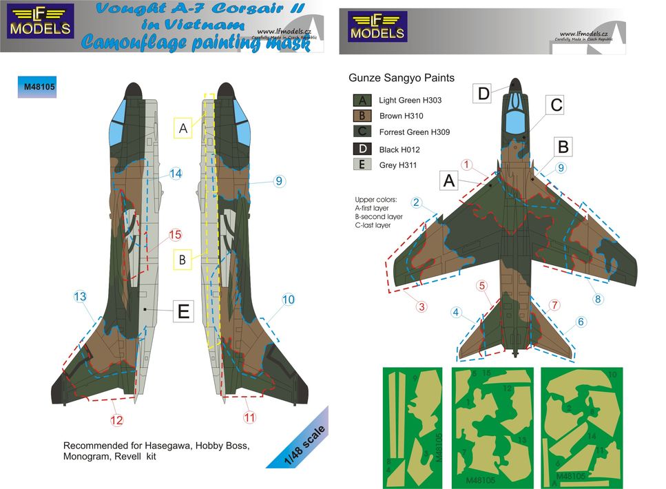 1/48 Mask A-7 Corsair II in Vietnam Camoufl.paint.