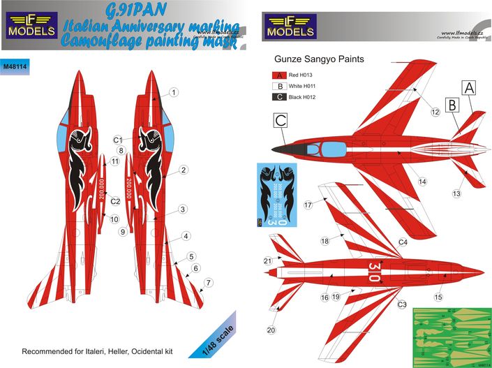 1/48 Mask G.91PAN Italian Anniversary Camouflage