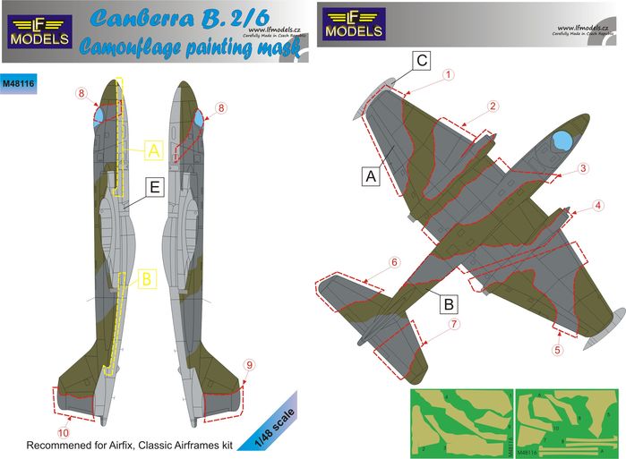 1/48 Mask Canberra B.2/6 Camouflage painting