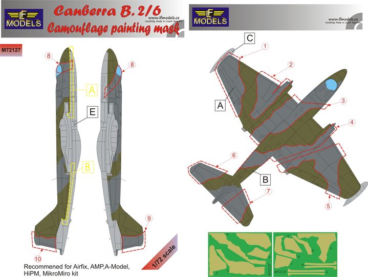 1/72 Mask Canberra B.2/6 Camouflage painting