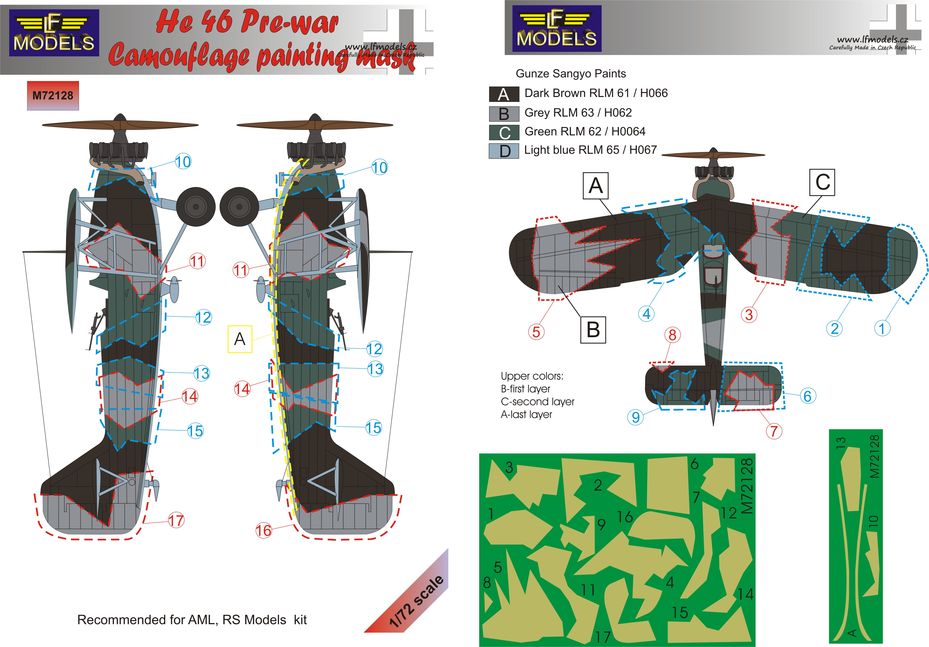 1/72 Mask He 46 Prewar Camouflage Painting