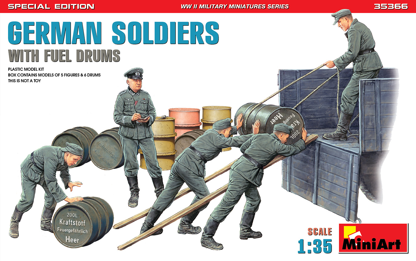 1/35 German Soldiers w/ fuel drums (5 fig.)