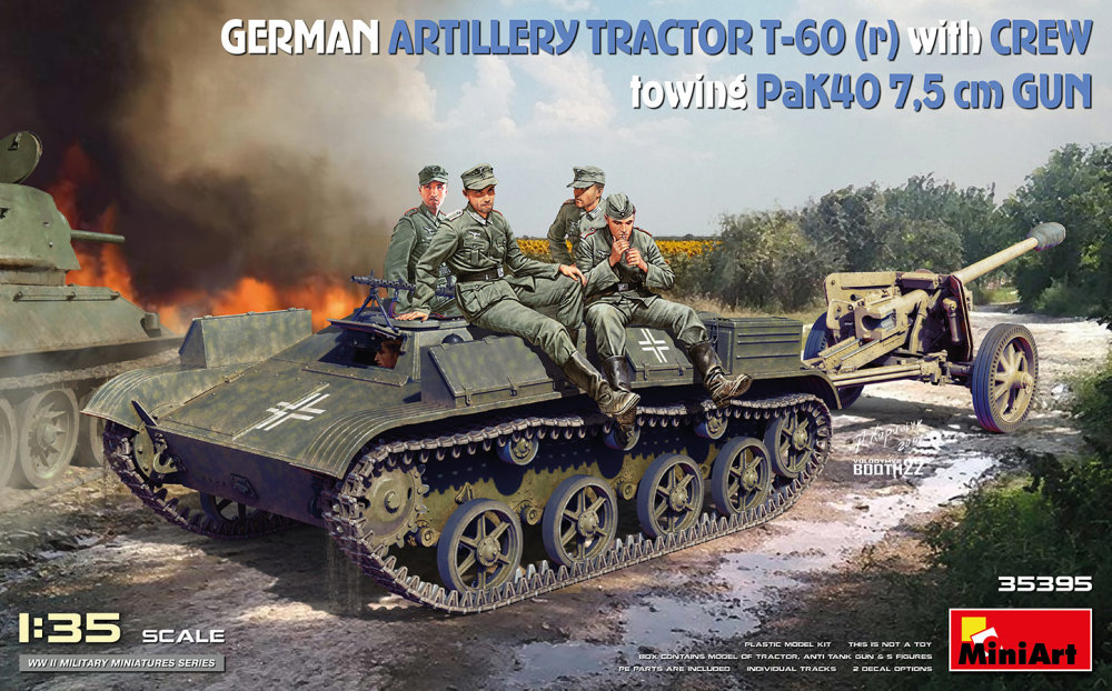 1/35 German Art. Tractor T-60(r)&crew towing PaK40