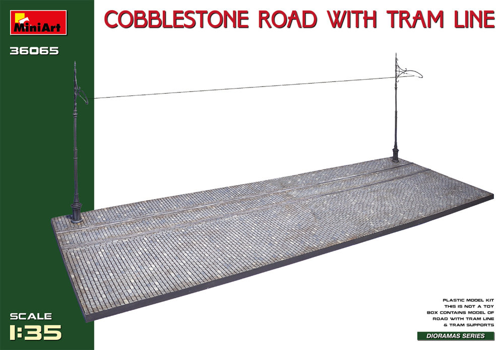 1/35 Cobblestone Road w/Tram Line (Injection Mold)
