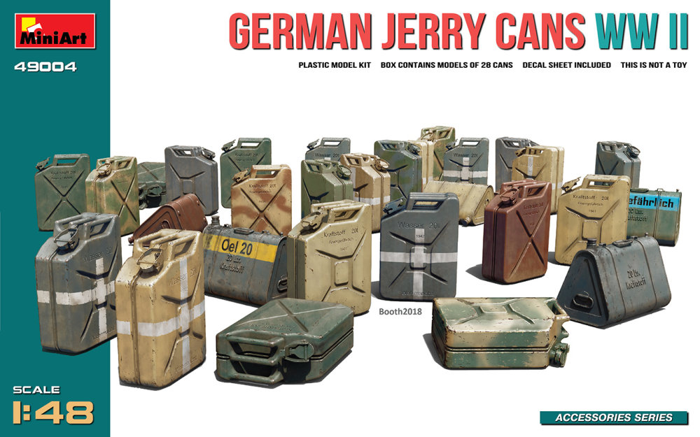 1/48 German Jerry Cans WWII (28 pcs., incl.decals)