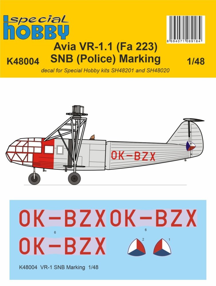 1/48 Decal Avia VR-1.1 (Fa 223) SNB (Police)