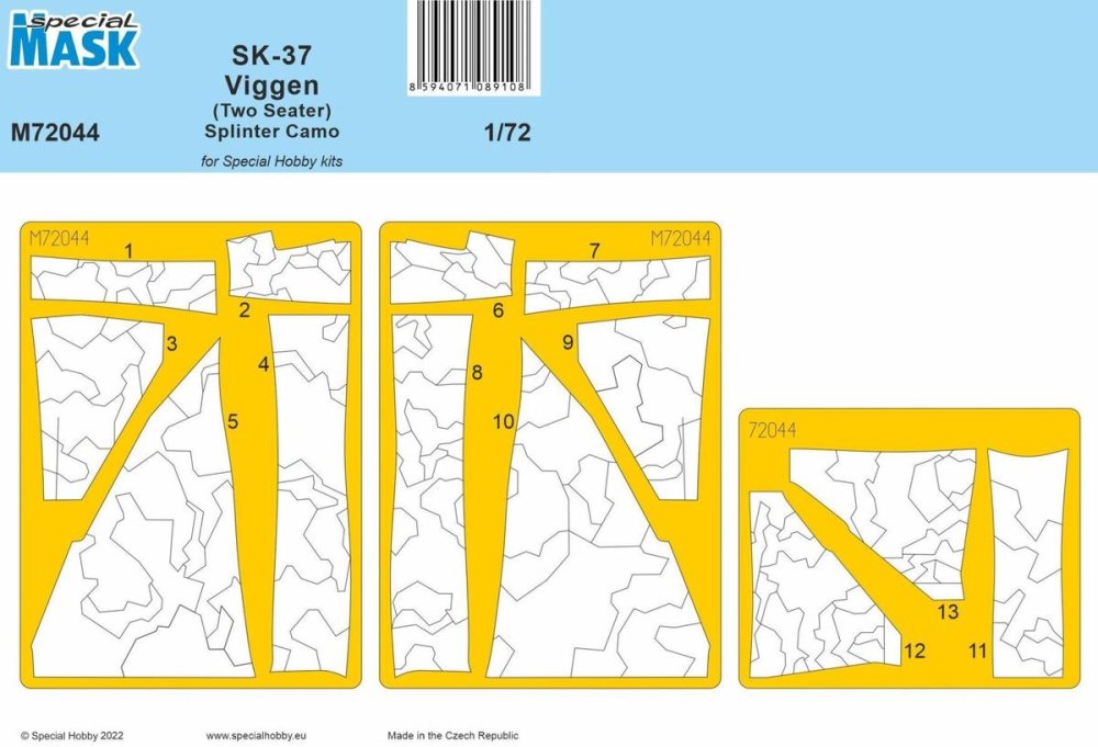 1/72 SK-37 Viggen two-seat Splinter CAMO mask