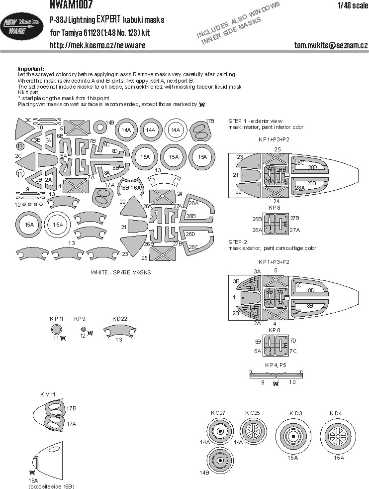 1/48 Mask P-38J Lightning EXPERT (TAM)