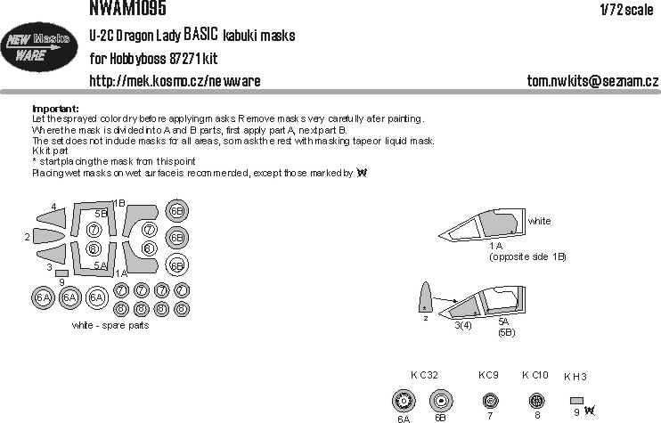 1/72 Mask U-2C Dragon Lady BASIC (HOBBYB 87271)