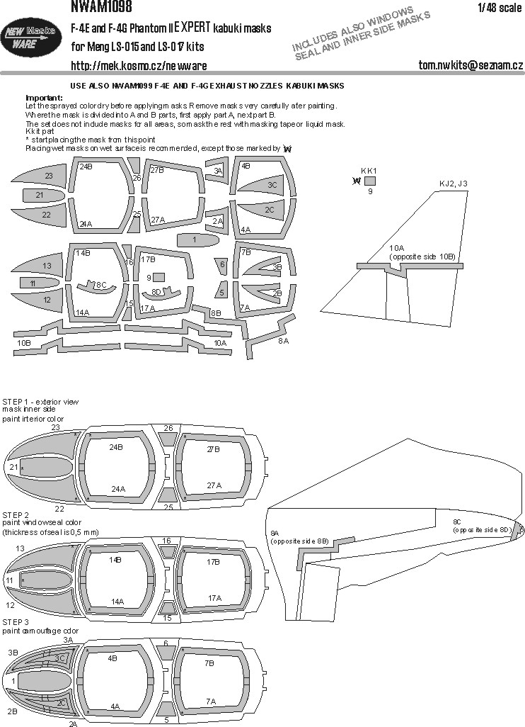1/48 Mask F-4E, F-4G Phantom II EXPERT (MENG)
