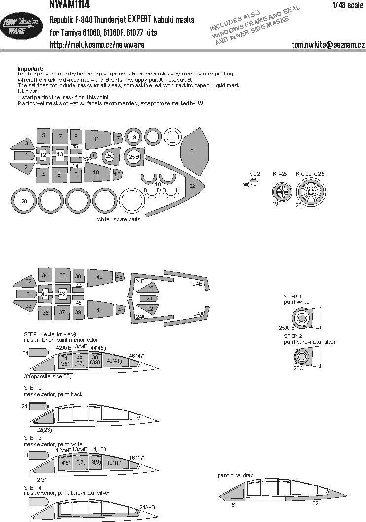 1/48 Mask Republic F-84G Thunderjet EXPERT (TAM)