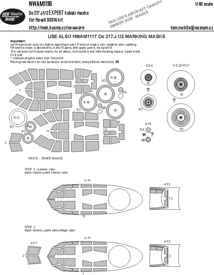 1/48 Mask Do 217J-1/2 EXPERT (REV 03814)