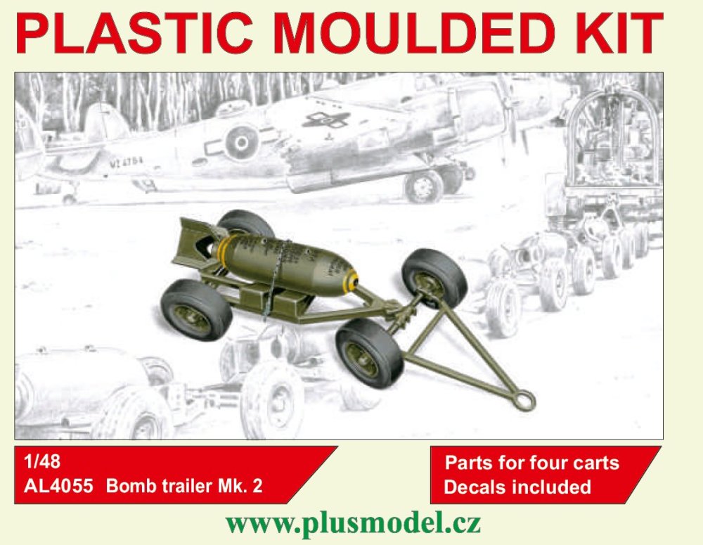 1/48 Bomb Trailer Mk.2, 4 pcs. (plastic set)