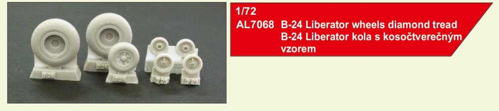 1/72 B-24 Liberator wheels - diamond tread