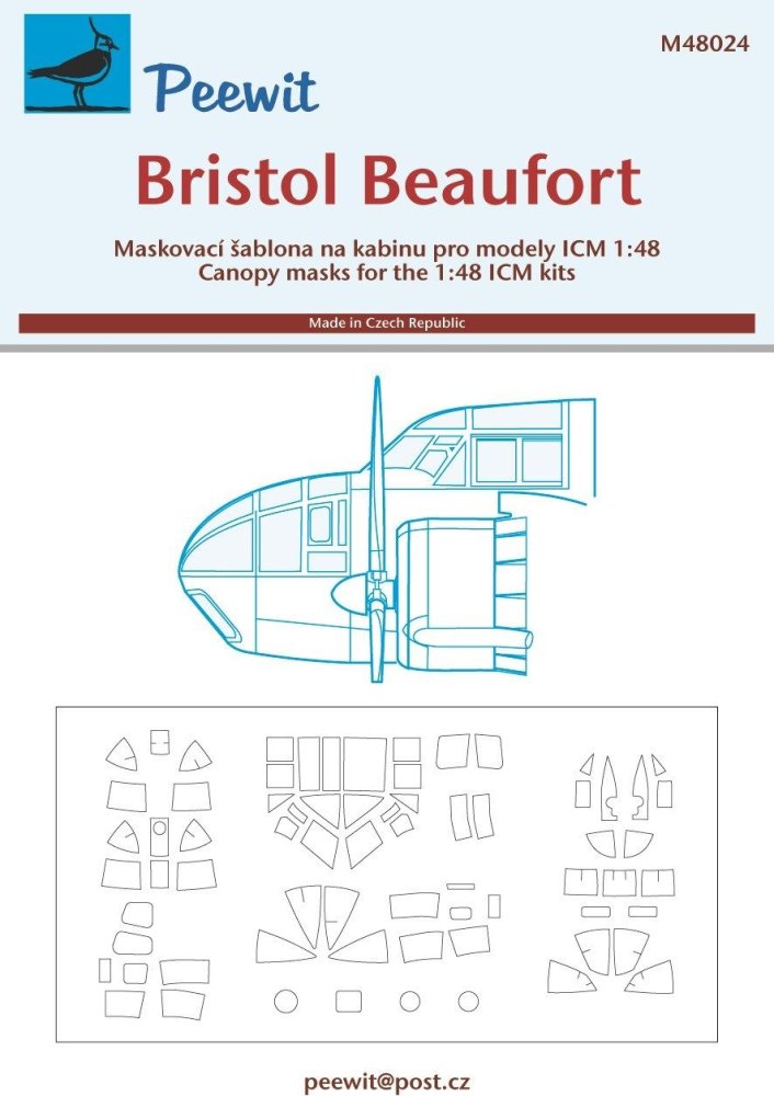 1/48 Canopy mask Bristol Beaufort (ICM)