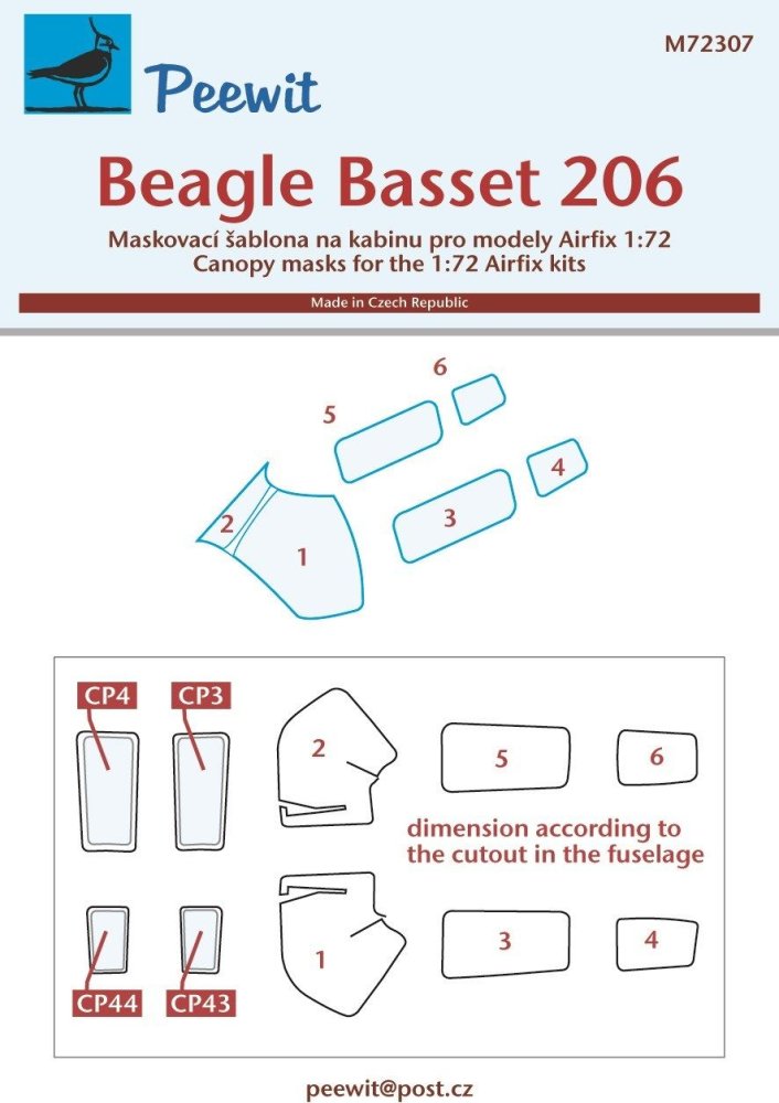 1/72 Canopy mask Beagle Basset 206 (AIRFIX)