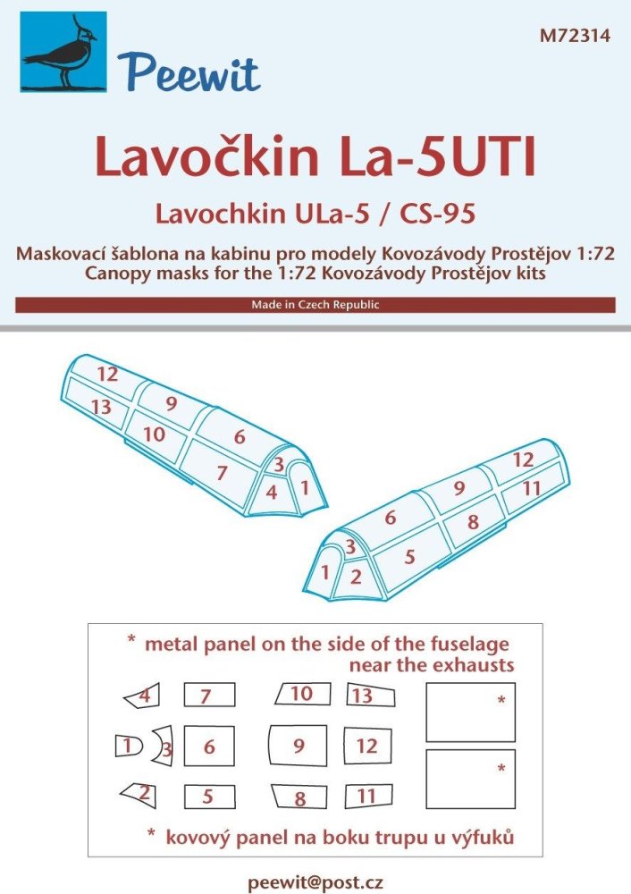 1/72 Canopy mask La-5 UTI / CS-95 (KP)