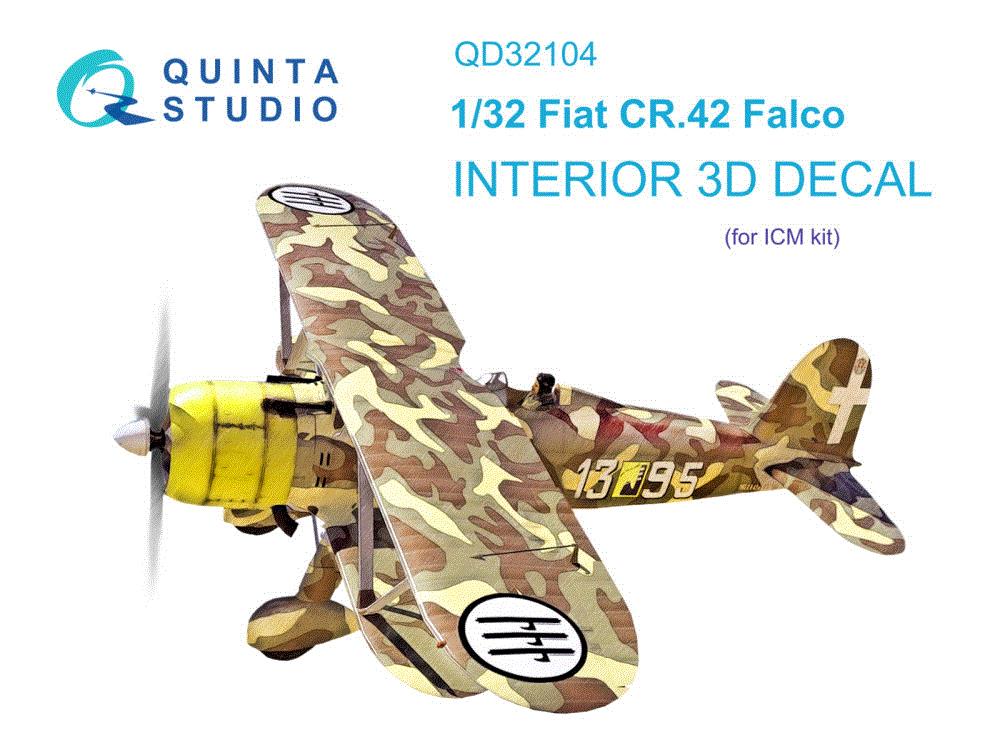1/32 Fiat CR.42 3D-Printed & col.Interior (ICM)