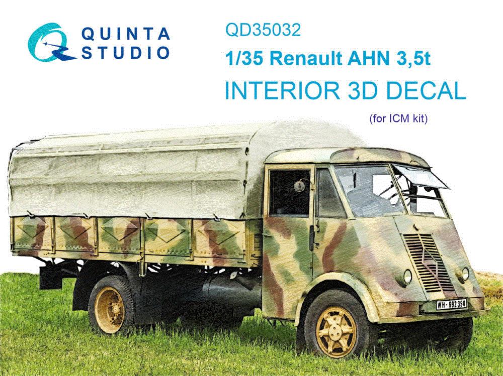 1/35 Renault AHN 3.5t 3D-Printed&col.Interior ICM