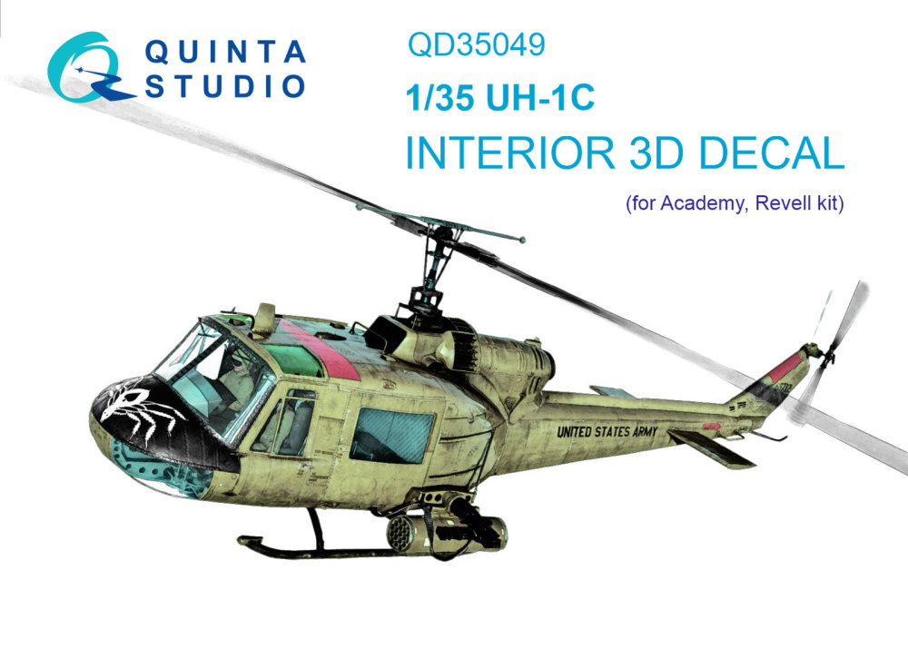 1/35 UH-1C 3D-Printed & col.Interior (ACAD)