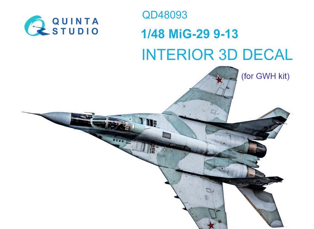 1/48 MiG-29 (9-13) 3D-Printed & col.Interior (GWH)