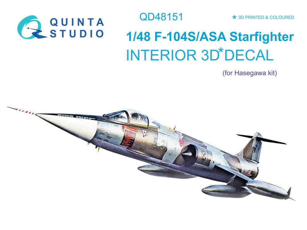 1/48 F-104S-ASA 3D-Printed & col.Interior (HAS)