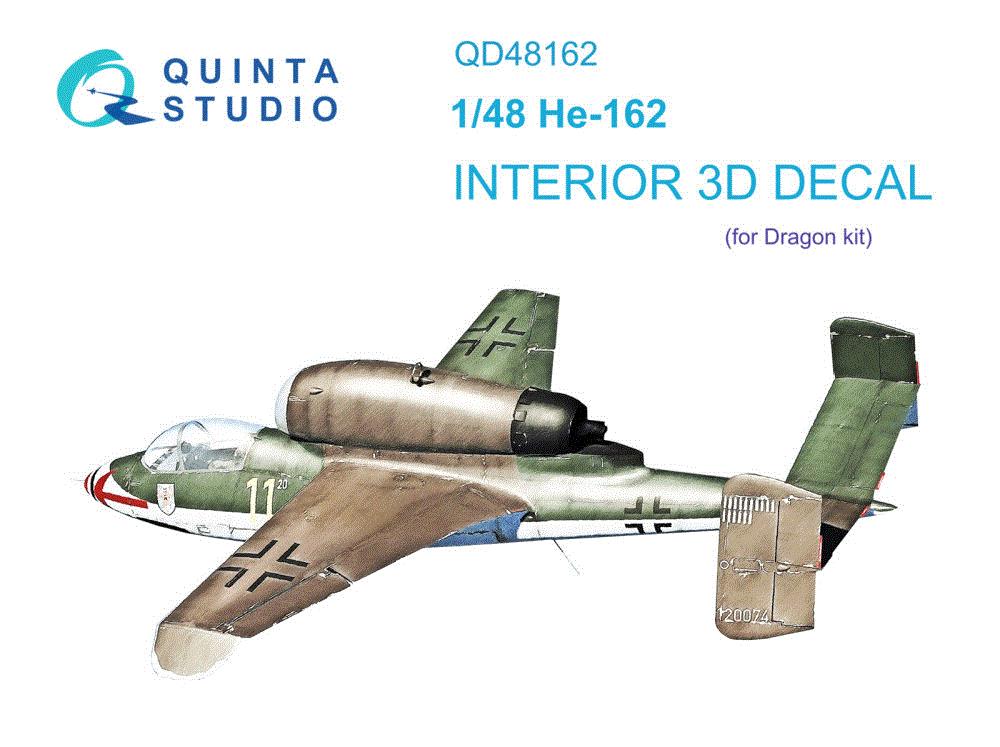 1/48 He 162 3D-Printed & col.Interior (DRAG)