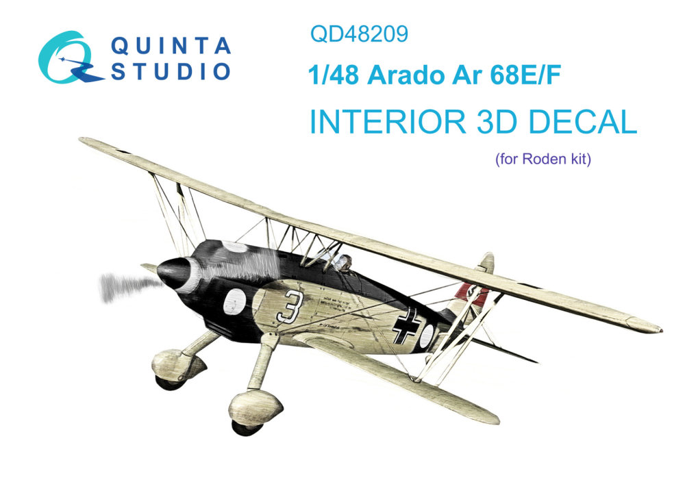 1/48 Arado Ar 68 E/F 3D-Printed&col.Interior (RDN)