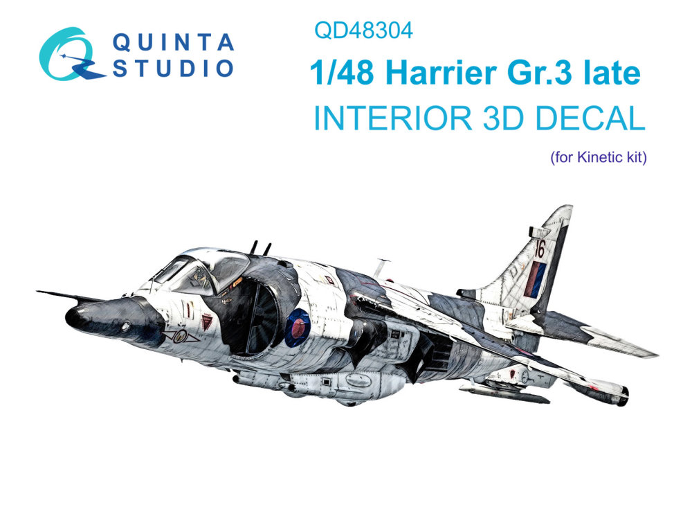 1/48 Harrier Gr.3 late 3D-Printed&col.Int. (KIN)