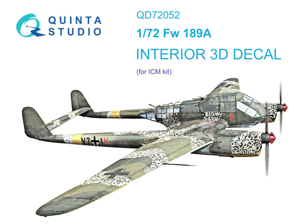 1/72 Fw 189A 3D-Printed&col. Interior (ICM)