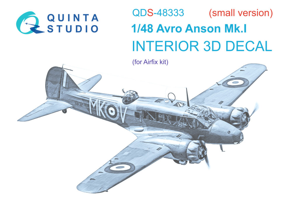 1/48 Avro Anson Mk.I 3D-Printed&col.Int. SMALL
