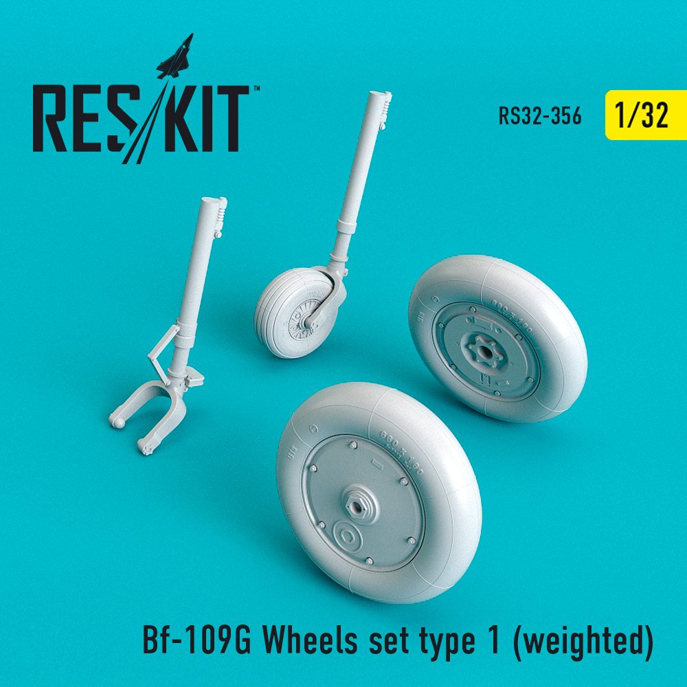 1/32 Bf-109G Wheels set type 1 (weighted)