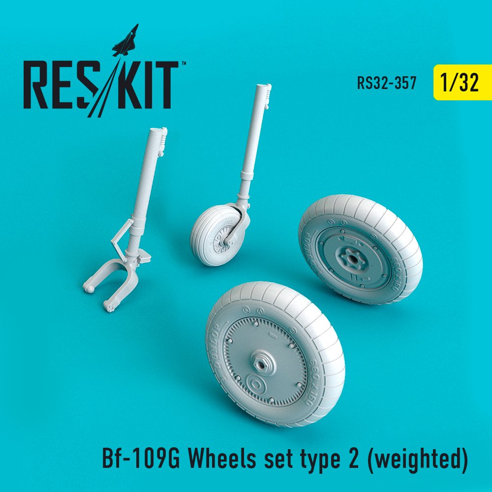 1/32 Bf-109G Wheels set type 2 (weighted)