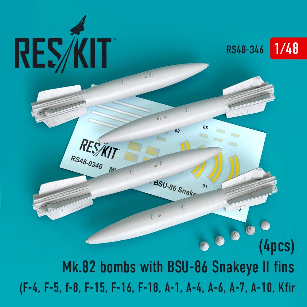 1/48 Mk.82 bombs w/ BSU-86 Snakeye II fins (4 pcs)