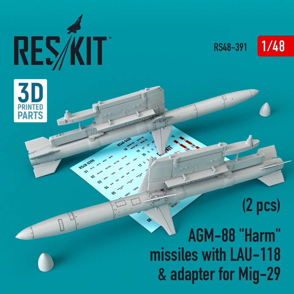 1/48 AGM-88 'Harm' missiles w/ LAU-118 & adapter