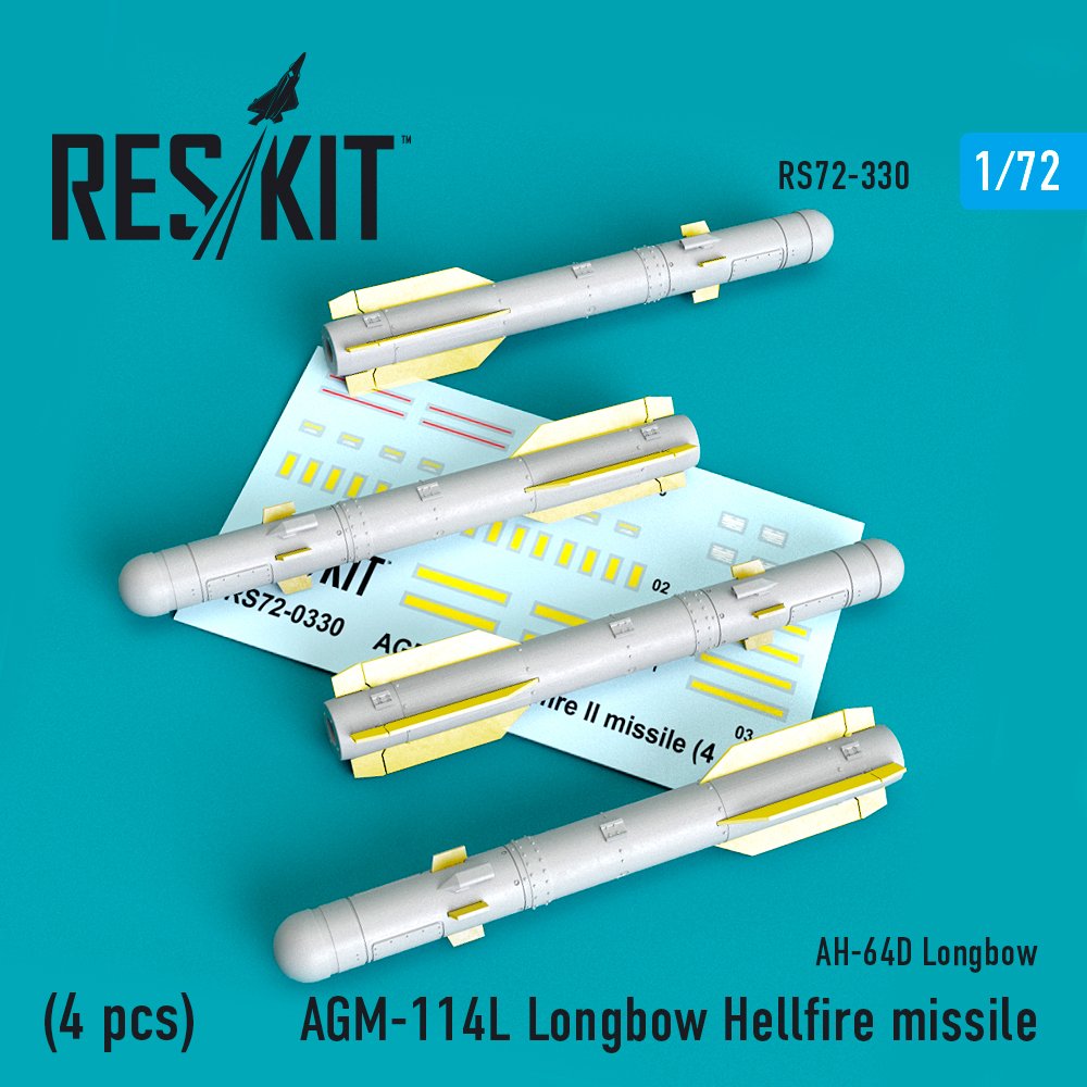 1/72 AGM-114L Longbow Hellfire missile (4 pcs.)