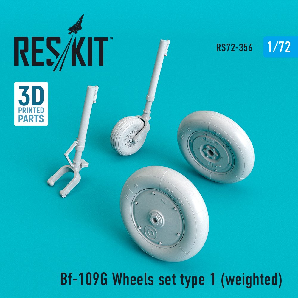 1/72 Bf-109G Wheels set type 1 (weighted)