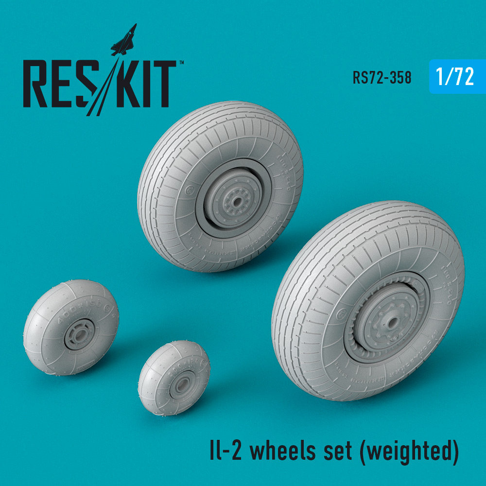 1/72 Il-2 wheels set (weighted)