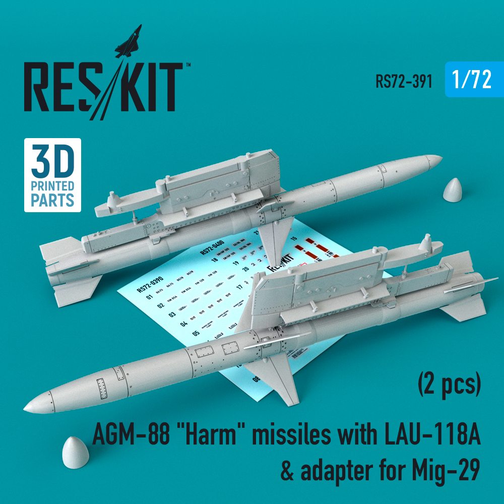 1/72 AGM-88 'Harm' missiles w/ LAU-118 & adapter