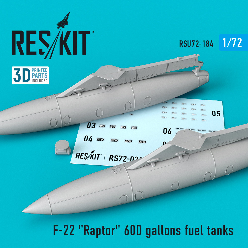 1/72 F-22 'Raptor' 600 gallons fuel tanks