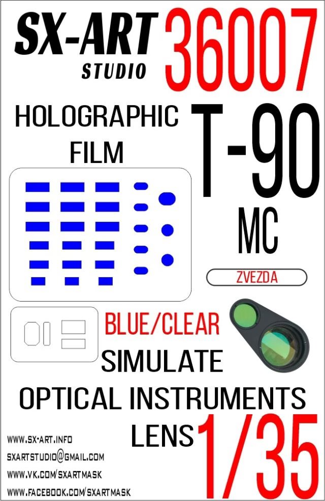 1/35 Holographic film T-90MS (ZVE) BLUE / CLEAR