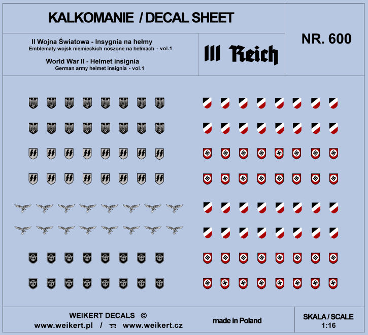 1/16 Helmet Insignia WWII - part 1