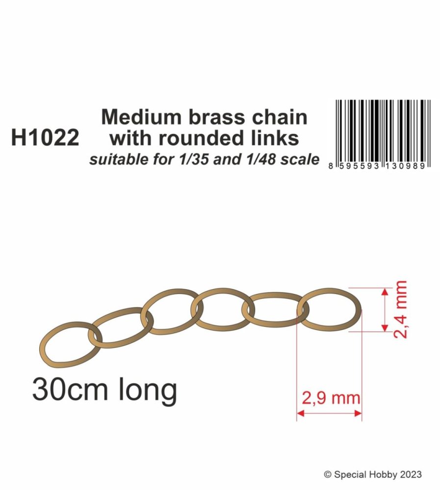Medium brass chain w/ rounded links - 1/35 & 1/48