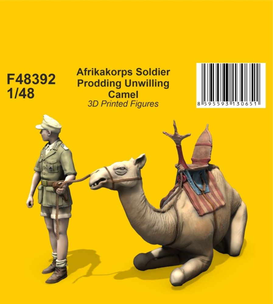 1/48 Afrikakorps Soldier & Unwilling Camel (3D)