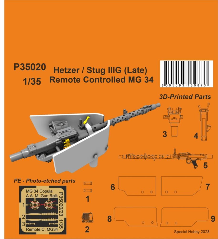 1/35 Hetzer/Stug IIIG (late) - remote contr. MG 34