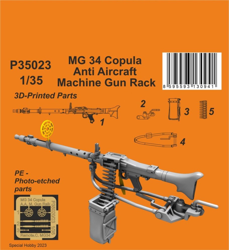 1/35 MG 34 Cupola AA Machine Gun Rack (3D-print)